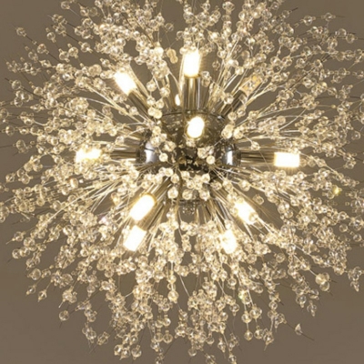 Crystal and Metal Chandelier Lighting Fixtures Modern Ceiling Pendant Light for Living Room