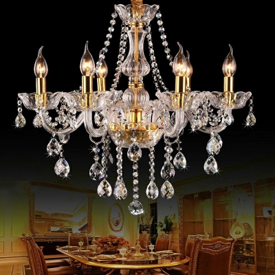 Crystal Elegant Lights Chandelier Lighting Fixture Traditional Pendant Chandelier for Living Room