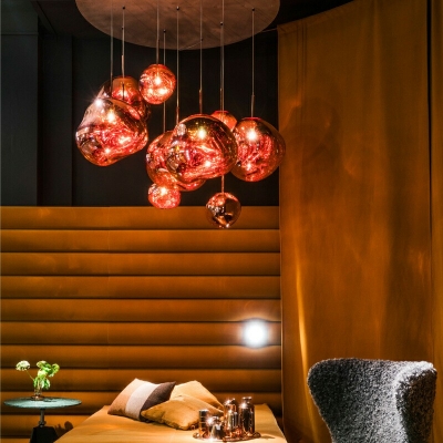 Glass Creative Hanging Light Fixtures Modern Suspension Pendant for Living Room