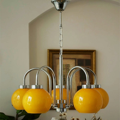 Modern Style Chandelier Lighting Fixtures Globe Glass Hanging Chandelier for Bedroom