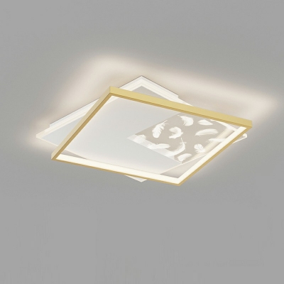 Modern Style Circle Flushmount Lighting Acrylic 3-Lights Flush Light Fixtures in Gold