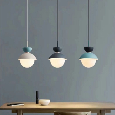 Nordic Spherical Hanging Pendant Lights Frosted White Glass Down Lighting Pendant