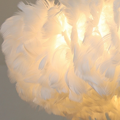 Pendant Light Contemporary Style Feather Hanging Lamps Kit for Living Room