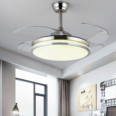 Semi Fan Flush Children's Room Style Acrylic Semi Fan Flush Mount Light for Living Room