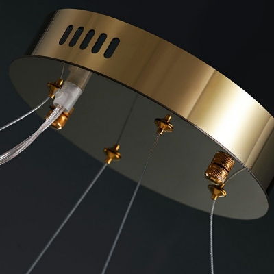 1-Light Chandelier Light Contemporary Style Ring Shape Metal Third Gear Ceiling Pendant Lights