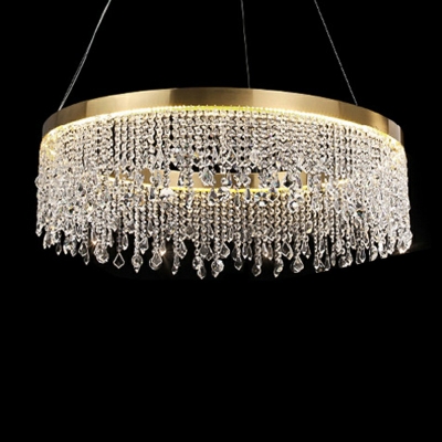 1-Light Hanging Lamps Modernist Style Waterfall Shape Metal Chandelier Light Fixture