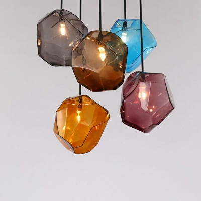 1-Light Hanging Lights Modernist Style Geometric Shape Glass Ceiling Pendant Light