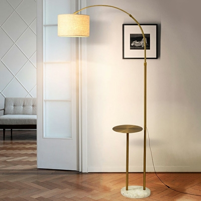 1-Light Stand Up Lamps Contemporary Style Cylinder Shape Metal Standing Light