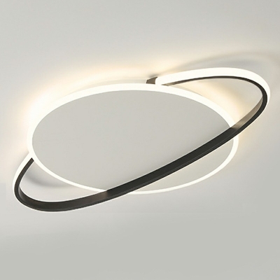 2-Light Flush Mount Minimalism Style Round Shape Metal Ceiling Mounted Light
