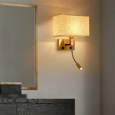 2-Light Sconce Lights Modernist Style Rectangle Shape Metal Wall Mount Lighting