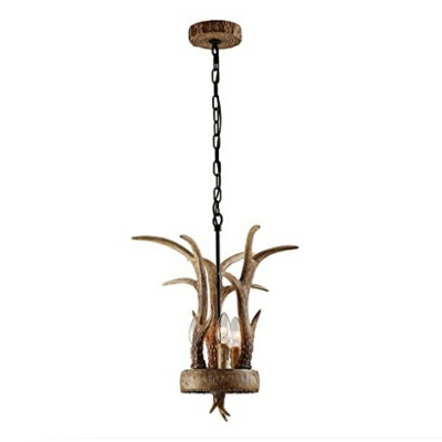 3-Light Hanging Chandelier Contemporary Style Cancle Shape Metal Pendant Lighting Fixtures