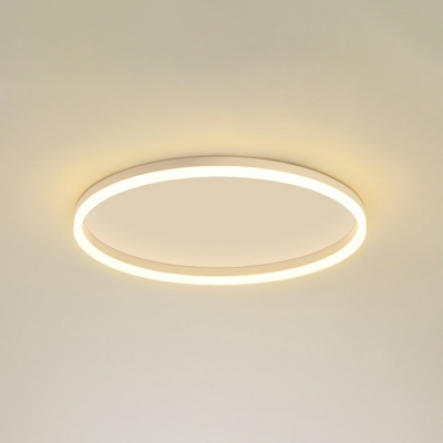 Acrylic Circle Flush Mount Fixture Modern Style 1 Light Flush Ceiling Light Fixture in White