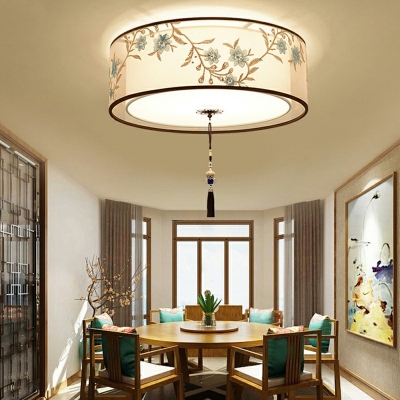 Chinese Style LED Flush-mount Light Modern Style Cloth Celling Light for Living Room