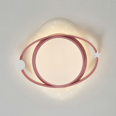Contemporary Metallic Round Flush Mount Ceiling Light for Living Room