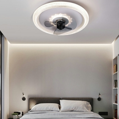 Flush Ceiling Fan Light Children's Room Style Acrylic Flush Fan Light for Living Room