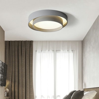 Geometric Flush Lighting Modern Metal 2-Light Flush Mount Lamp for Living Room