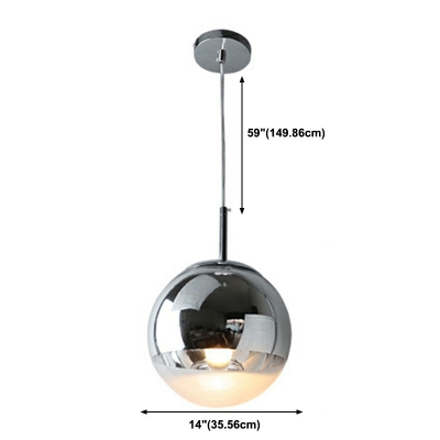 Globe Pendant Light with Glass Shade Mid Century Modern Hanging Lamp