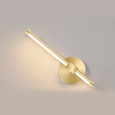 Linear Wall Lighting Fixtures Modern Style Metal 2-Lights Wall Mounted Light in Gold