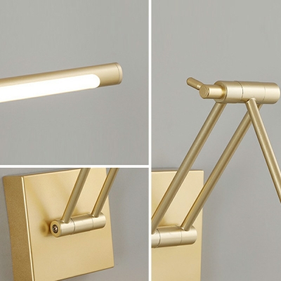 Metal Rectangular Vanity Light Fixtures Modern Style 1 Light Vanity Sconce Lights in Gold
