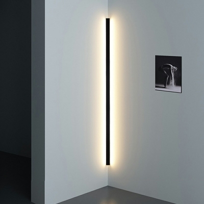Modern Black Wall Sconce Aluminum LED Lighting Linear Shape Wall Mount Light