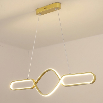 Modern Geometric Chandelier Lighting Fixtures Metallic Island Pendant Lights