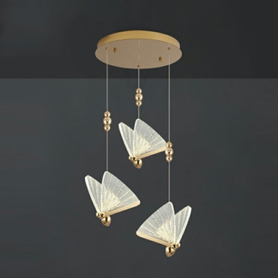 Modern Style Acrylic Pendant Lighting Butterfly Shaped Pendant Light for Dining Room