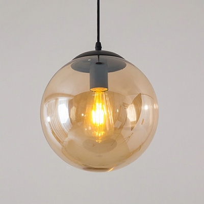 Sphere Pendant Lighting Contemporary Glass 1-Light Pendant Light for Bedroom