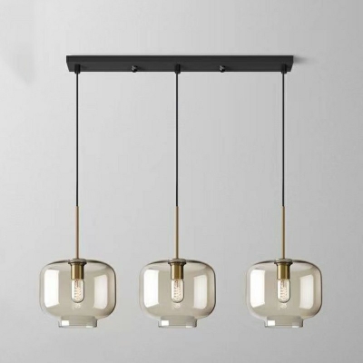 Transparent Glass Single 3 Heads Hanging Light Fixtures Hanging Ceiling Lights