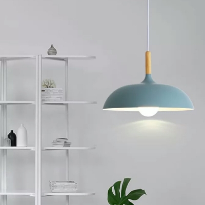 1-Light Ceiling Pendant Lights Simple Style Dome Shape Metal Hanging Light Fixtures