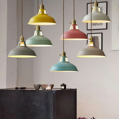 1-Light Ceiling Pendant Lights Simple Style Geometric Shape Metal Hanging Light Fixtures