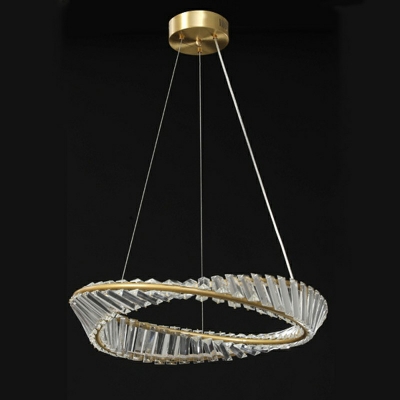 1-Light Chandelier Light Fixture Modernist Style Ring Shape Metal Pendant Lights
