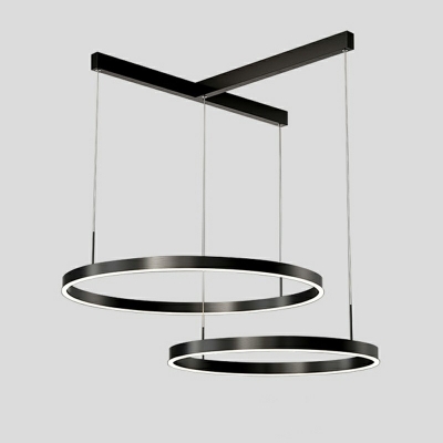 2-Light Hanging Lamps Modernist Style Geometric Shape Metal Suspension Light