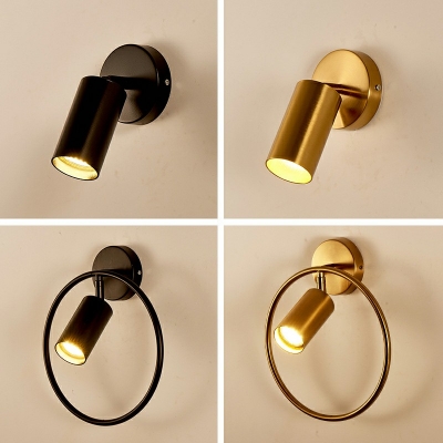 1-Light Sconce Light Fixture Contemporary Style Cylinder Shape Metal Wall Lighting Ideas