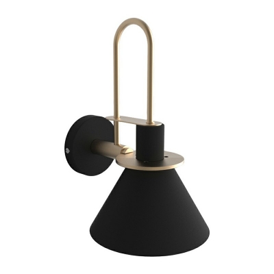 1-Light Sconce Light Fixture Minimalist Style Cone Shape Metal Wall Lamps