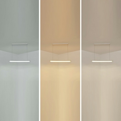 1-Light Suspension Pendant Minimalism Style Oval Shape Metal Hanging Lights