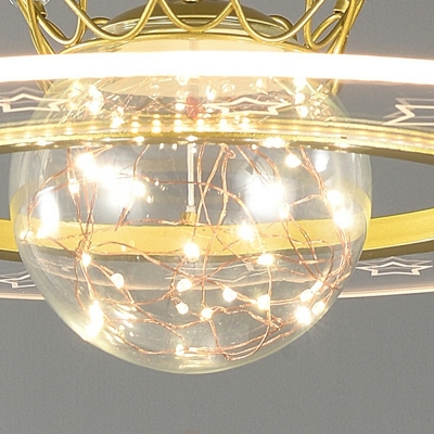 2-Light Chandelier Lighting Minimalist Style Ring Shape Metal Pendant Light Fixture