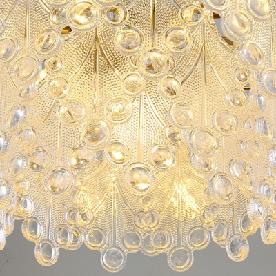 9-Light Chandelier Lamp Minimalism Style Geometric Shape Metal Hanging Ceiling Lights