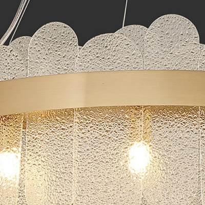 American Style Chandelier Light Glass Metal Pendant Light for Living Room