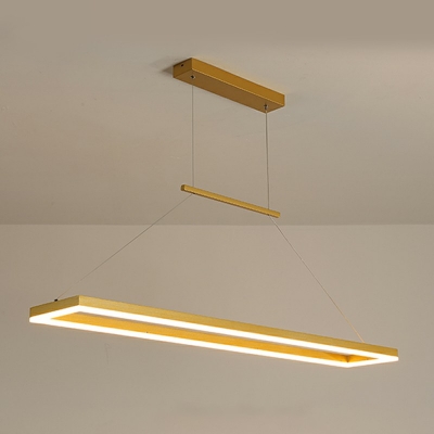 Contemporary Rectangle Island Lighting Fixtures Metal Island Lamps