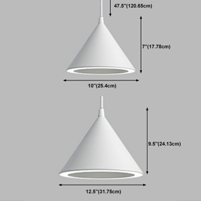 Contemporary Third Gear Funnel Hanging Pendant Lights Metallic Down Lighting Pendant