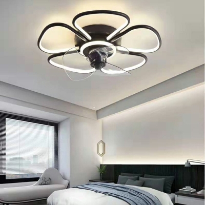 Flower Ceiling Mount Light Fixture Modern LED Ceiling Fan for Living Room