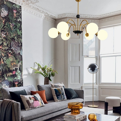 Metal and Glass Chandelier Lighting Fixtures Modern Pendant Light Fixtures for Living Room