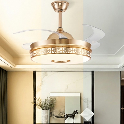 Modern Metal Ceiling Fan Lighting Ambient Light Fixtures for Dining Room