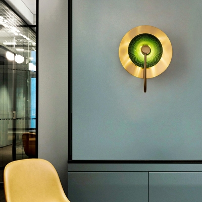 Modern Metal Wall Light Fixture Circular Sconces for Living Room