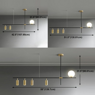 Modern Minimalism Island Chandelier Lights Linear Hanging Ceiling Light for Dinning Room