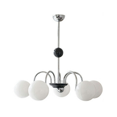 Modern Style Chandelier Lighting Globe Shade Glass Suspension Light for Living Room