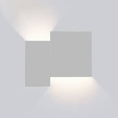 Modern Style Rectangle Shade Wall Lighting Fixtures Warm Light Metal 1-Light Wall Lamps in Black