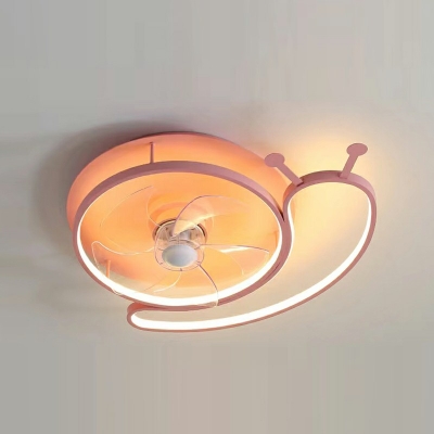 Multi-Shaped Ceiling Fan Light Modern Metal Remote Control Stepless Dimming LED Ceiling Fan for Kid’s Room