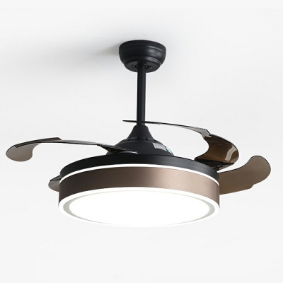 Semi Fan Flush Modern Style Acrylic Semi Fan Flush Mount Light for Living Room