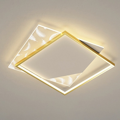 Square-Shape Flush Mount Ceiling Light Fixture 2.4